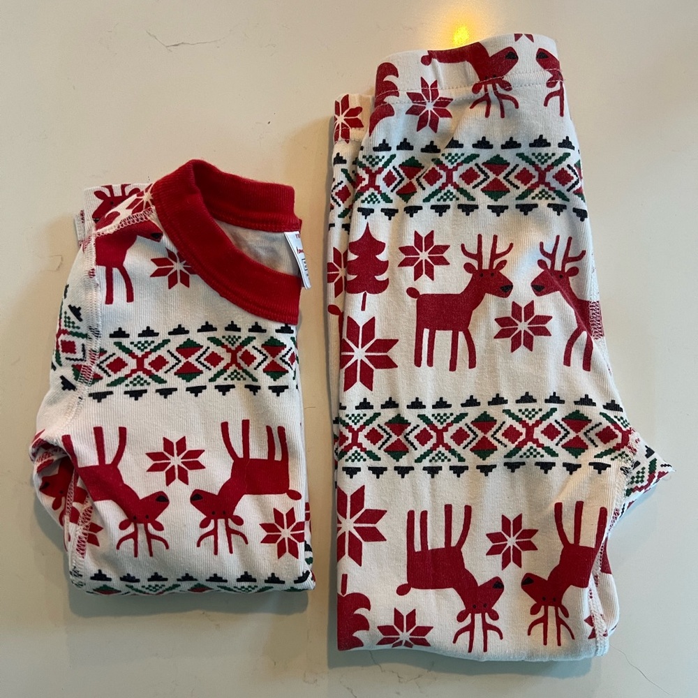 Hanna Andersson Christmas Long Johns, size 5
